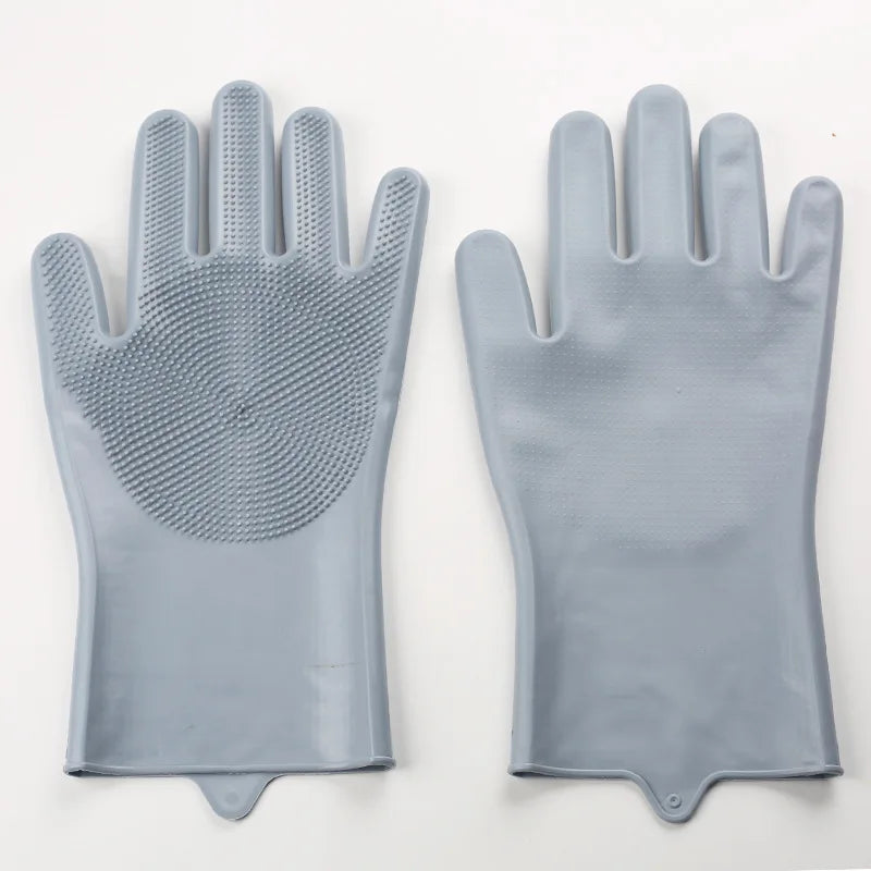 2Pcs Pet Grooming Cleaning Gloves Dog Massage Bathing Cleaning Glove Soft Silicone Hair Removal Glove Hand Skin Protection Glove